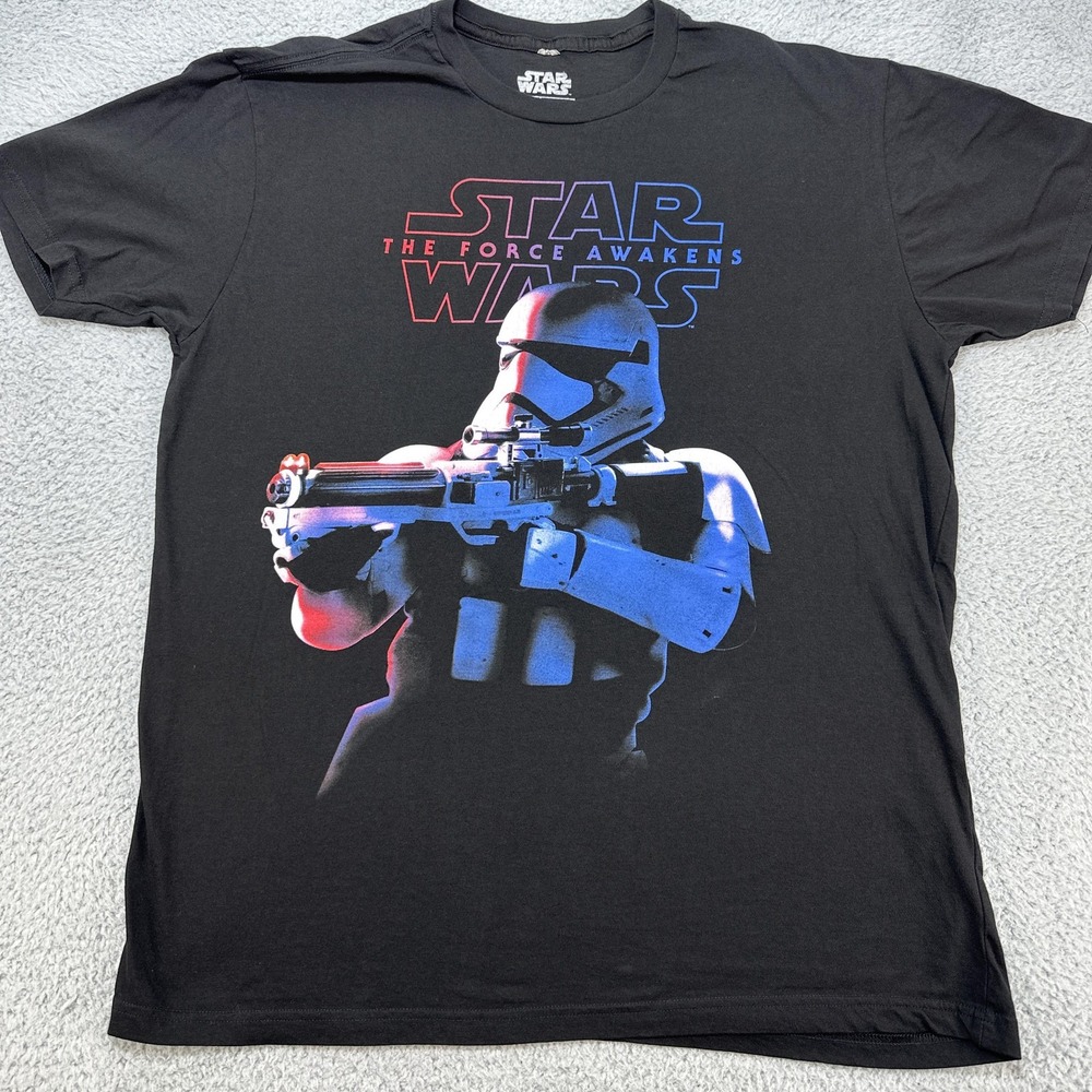 Star Wars Shirt Mens Large Black The Force Awakens Stormtrooper Graphic Tee
